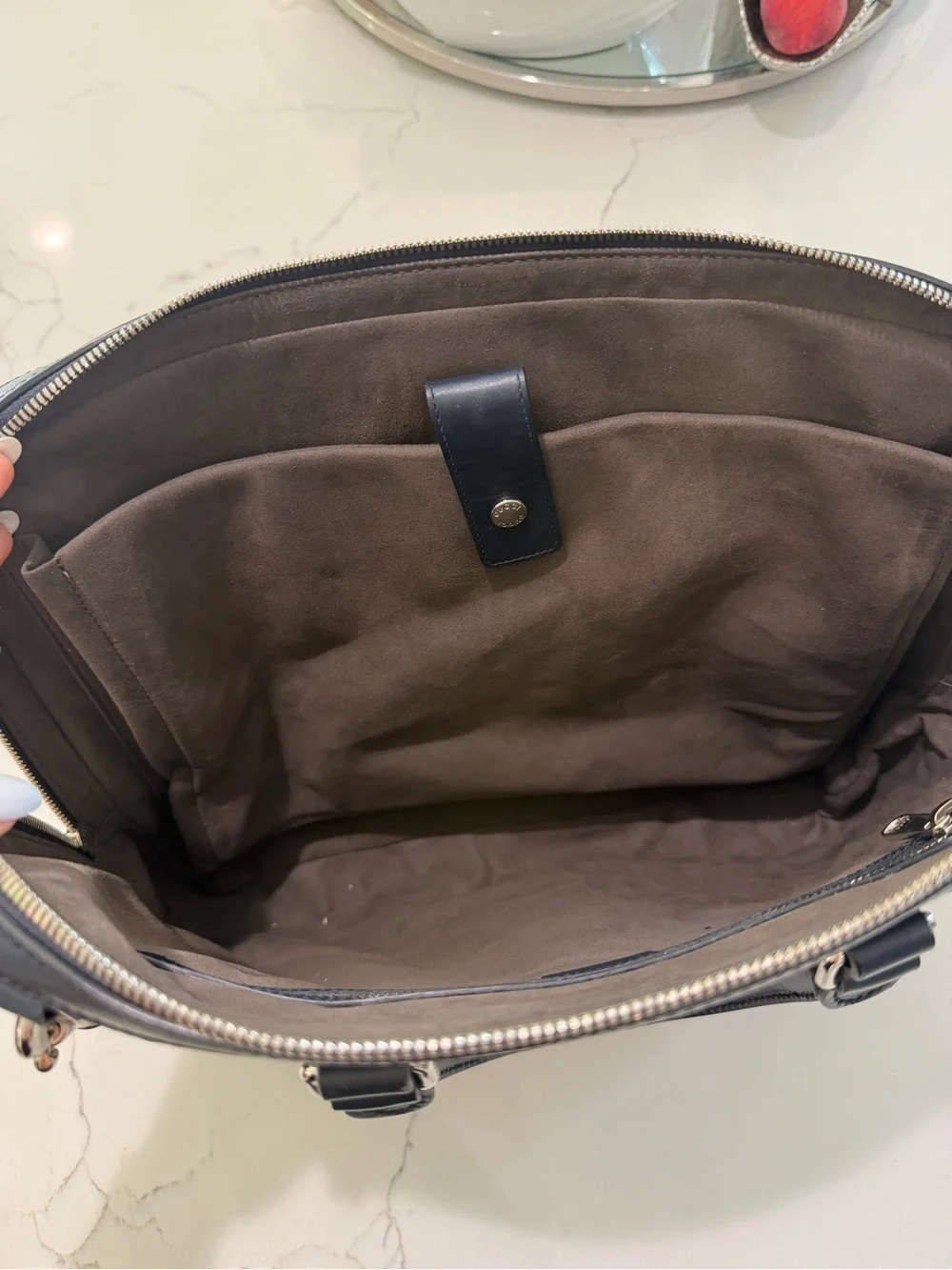 Gucci Black Embossed Signature Laptop Briefcase with Detachable Strap